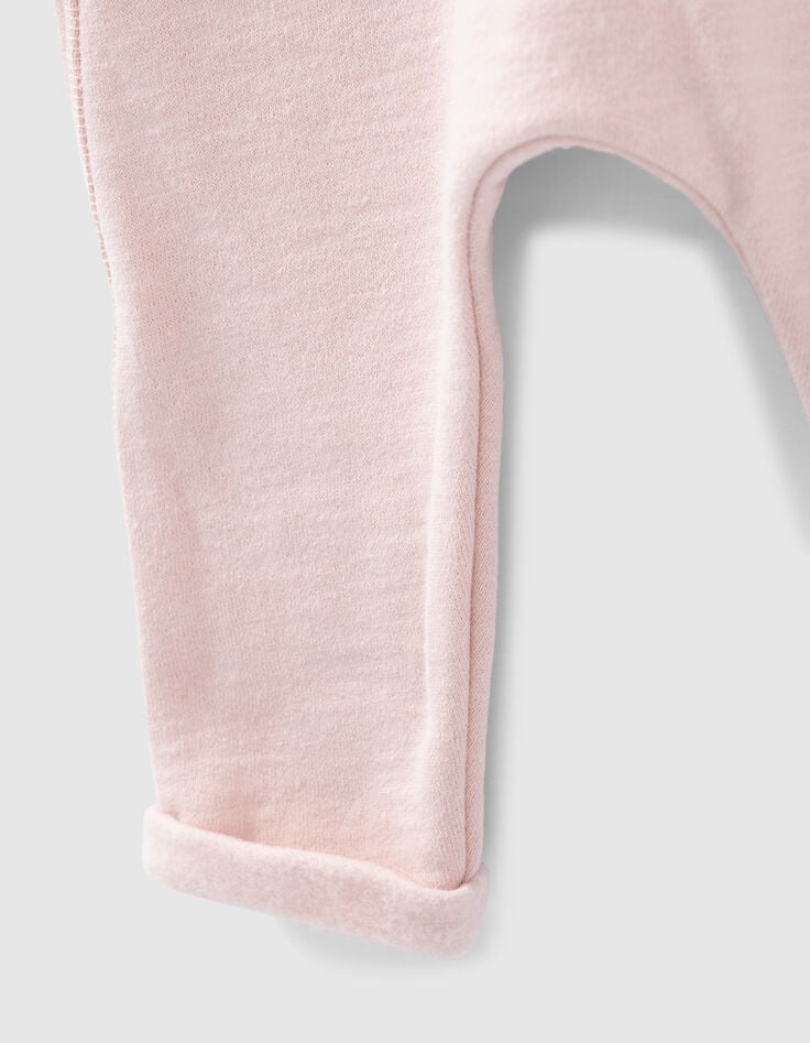 Ikks Pantalon Rose Pâle Molleton Bio Bébé