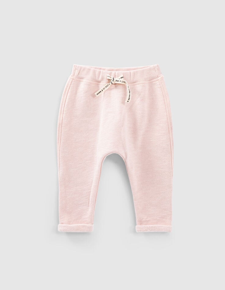 ikks Pantalon rose pâle molleton bio bébé