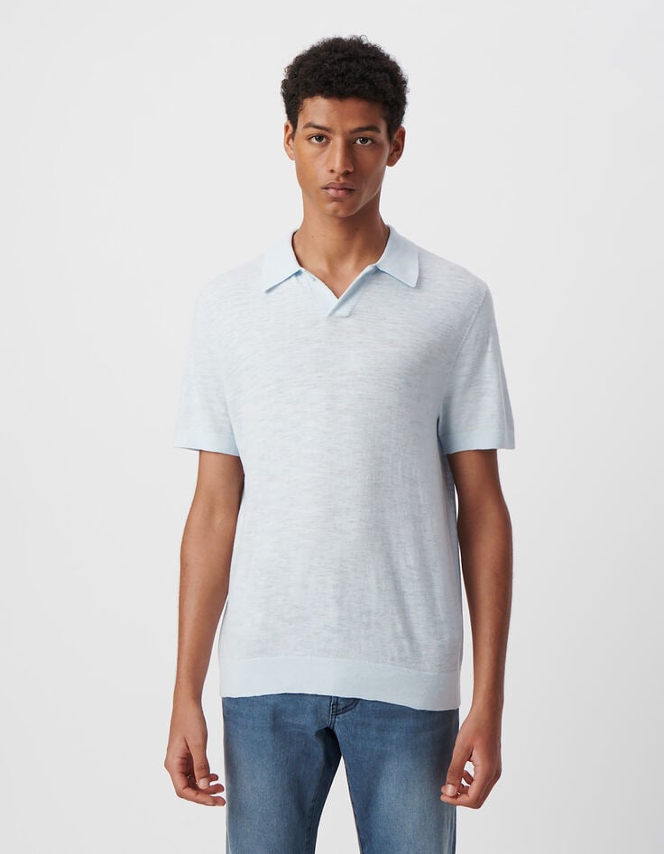 Ikks Polo Ciel Tricot Léger Homme