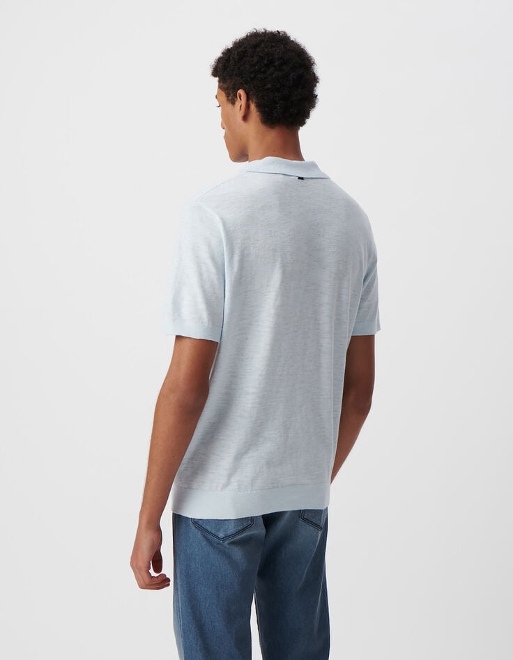 Ikks Polo Ciel Tricot Léger Homme