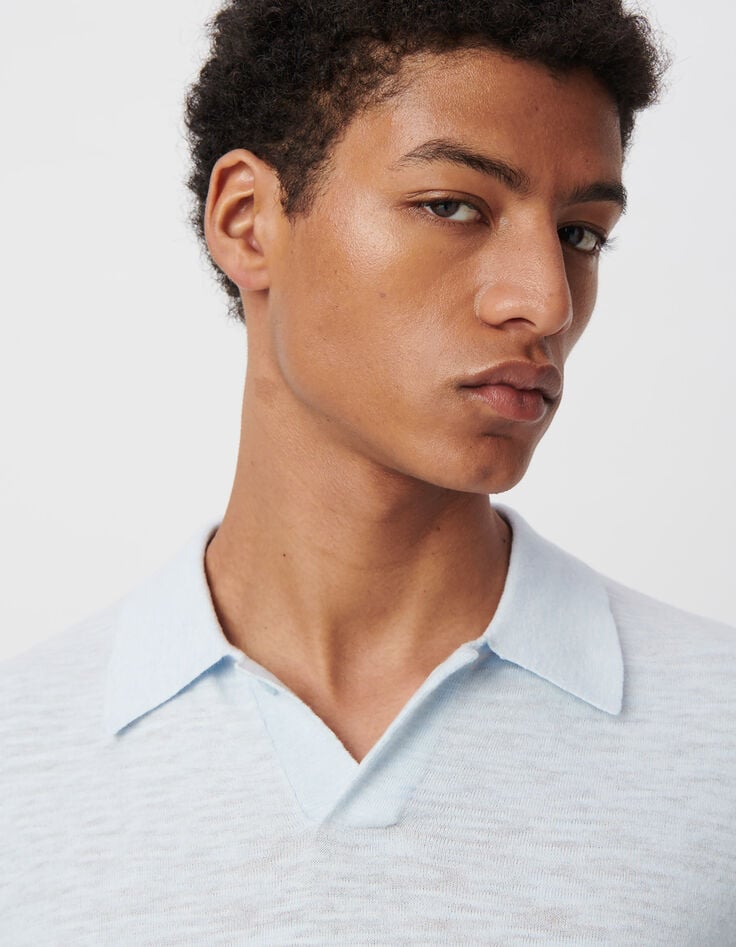 Ikks Polo Ciel Tricot Léger Homme