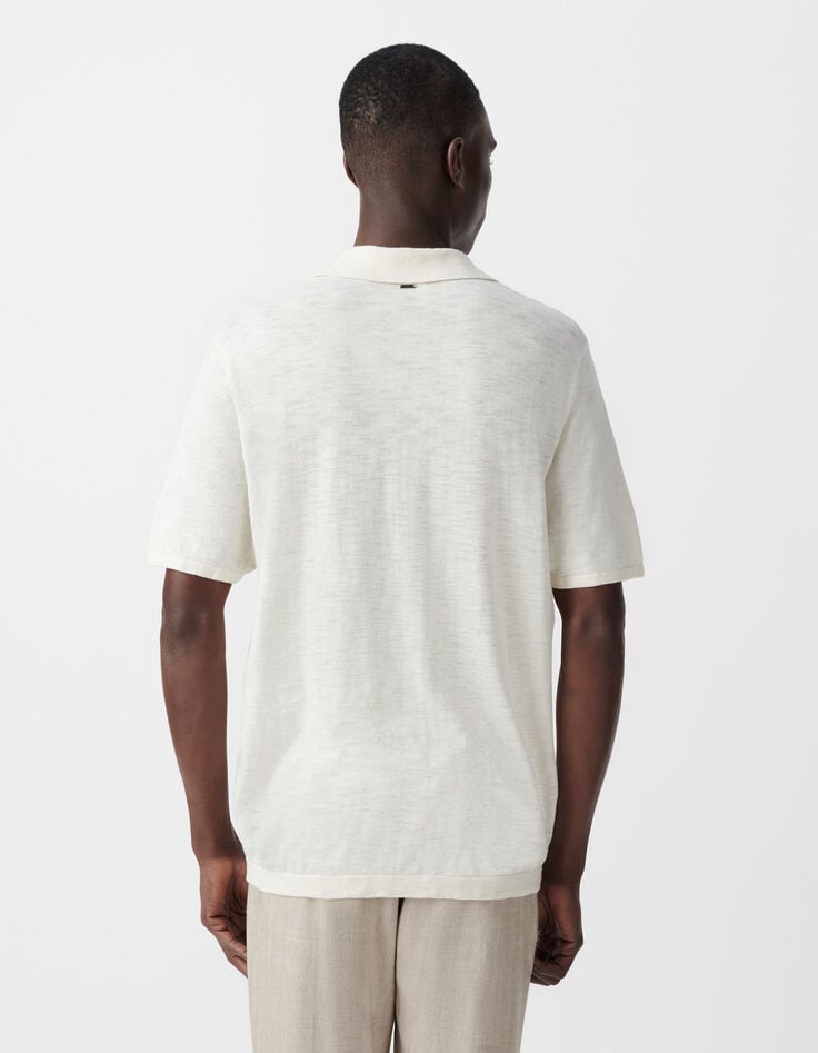 Ikks Polo Craie En Tricot Flammé Homme