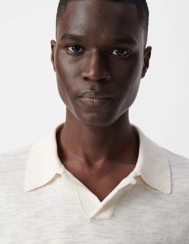 Ikks Polo Craie En Tricot Flammé Homme