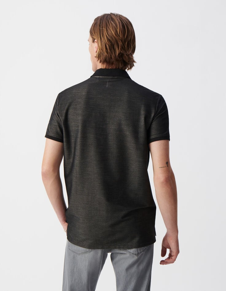 Ikks Polo Gris Maille Faux-uni SEAWOOL® Homme