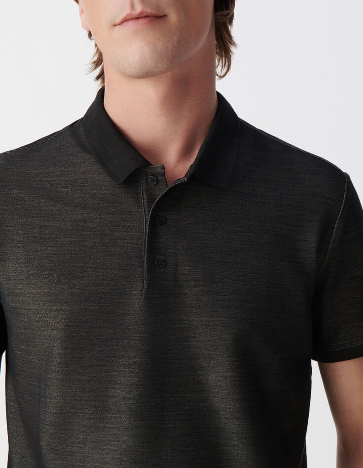 Ikks Polo Gris Maille Faux-uni SEAWOOL® Homme