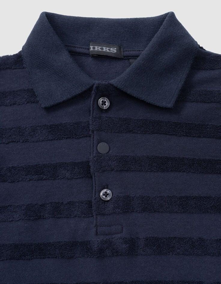 Ikks Polo Marine Coton Bio Rayures éponge Garçon