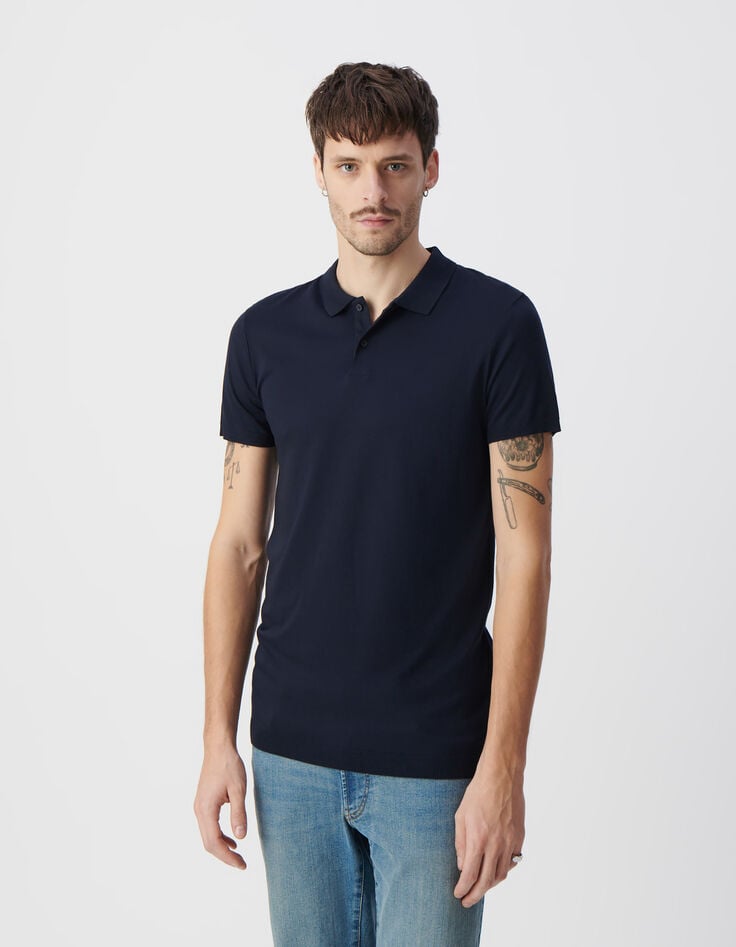 Ikks Polo Marine En Coton Modal Homme