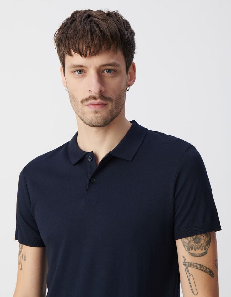 Ikks Polo Marine En Coton Modal Homme