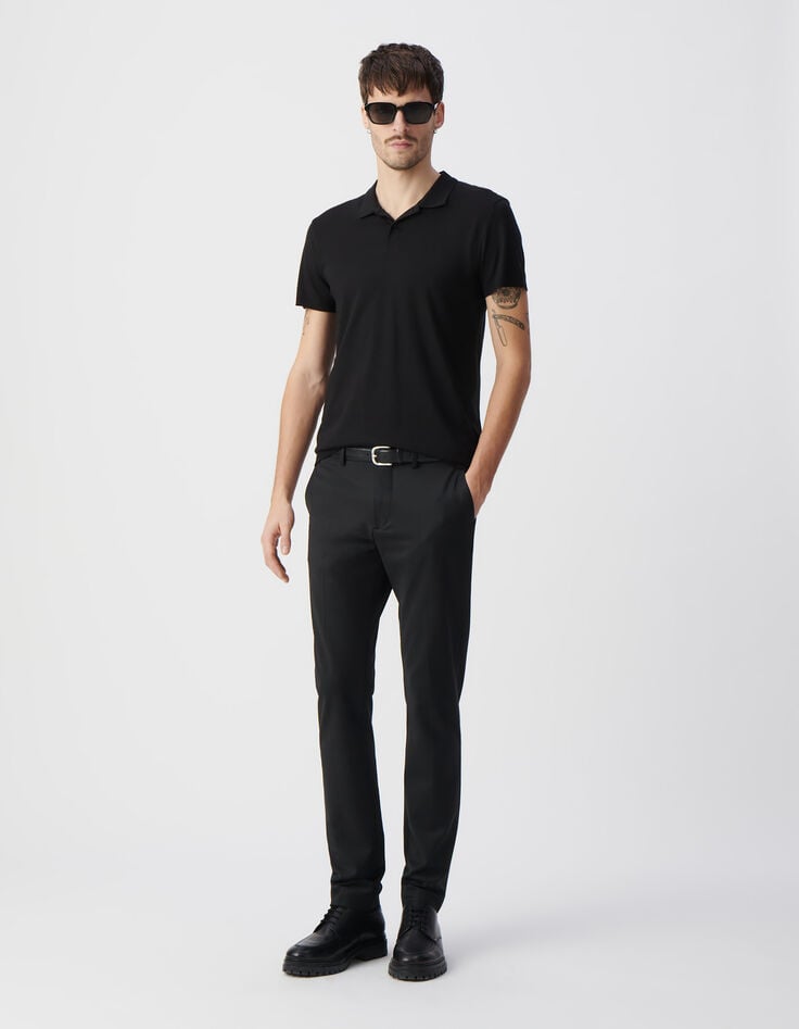 Ikks Polo Noir En Coton Modal Homme