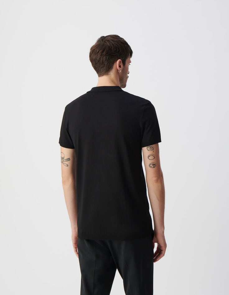 Ikks Polo Noir En Coton Modal Homme