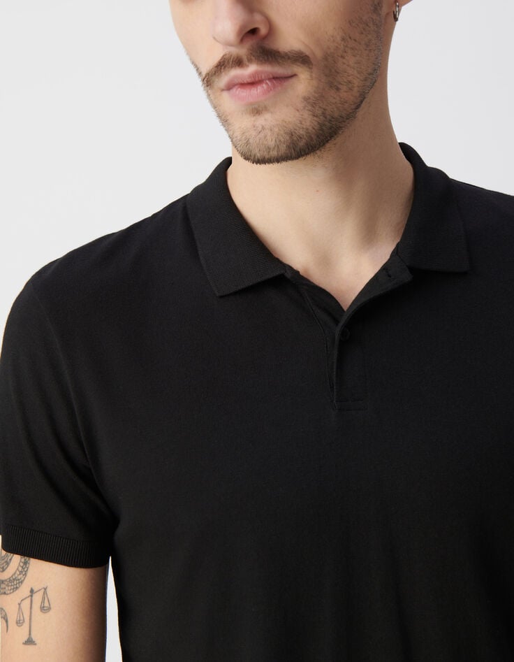 Ikks Polo Noir En Coton Modal Homme