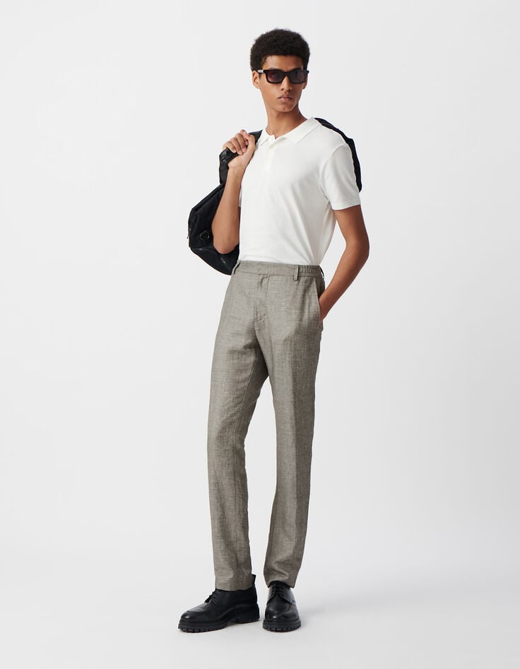 ikks Polo off white coton modal Homme