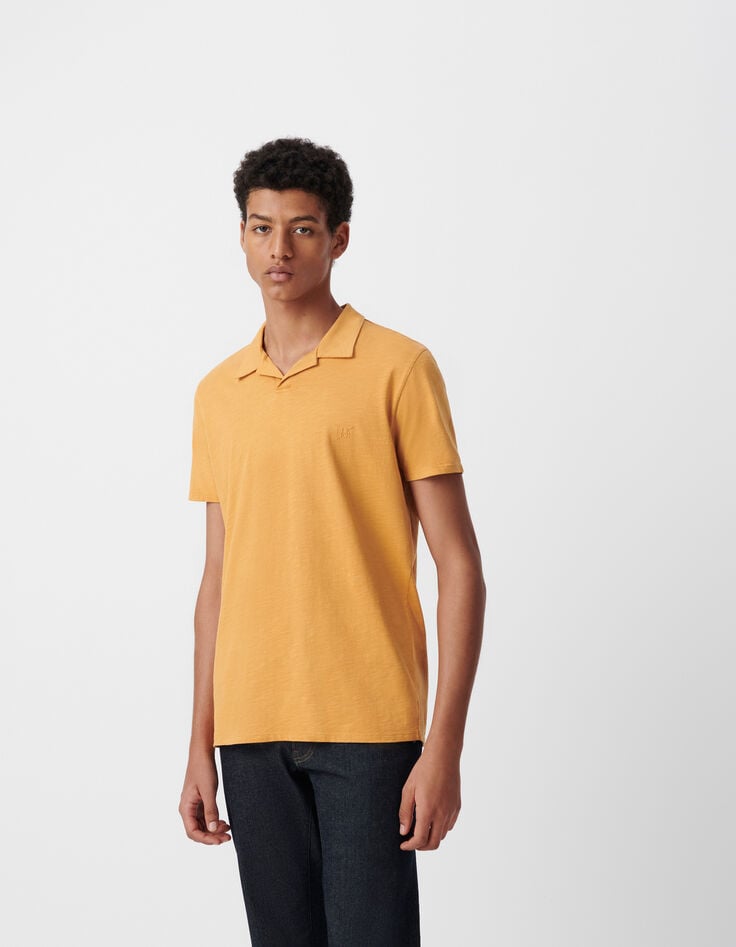 Ikks Polo REGULAR Curcuma Coton Bio Flammé Homme