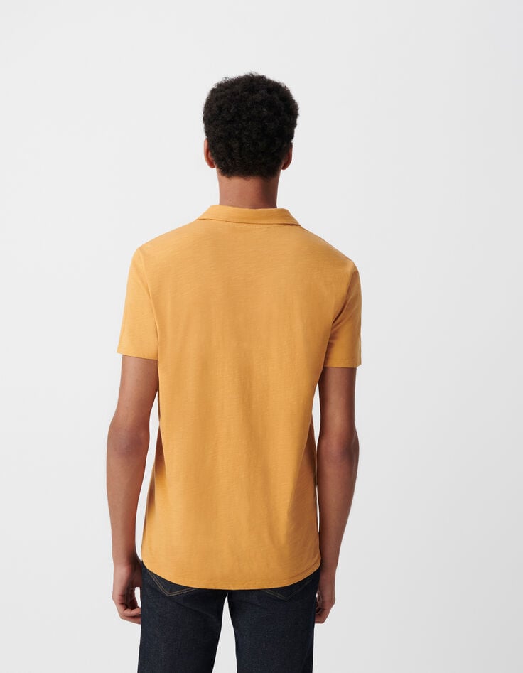 Ikks Polo REGULAR Curcuma Coton Bio Flammé Homme