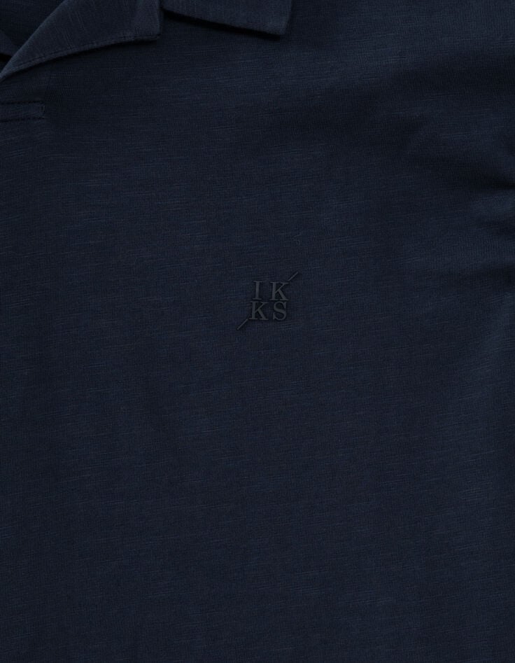 Ikks Polo REGULAR Encre Coton Bio Flammé Homme