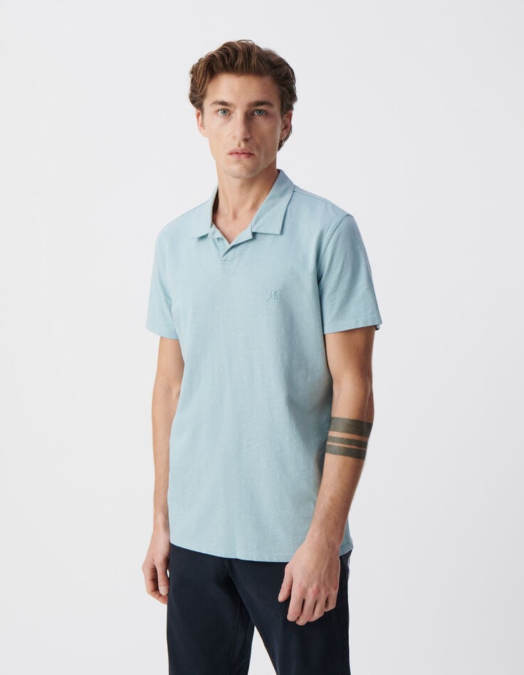 Ikks Polo REGULAR Horizon Coton Bio Flammé Homme