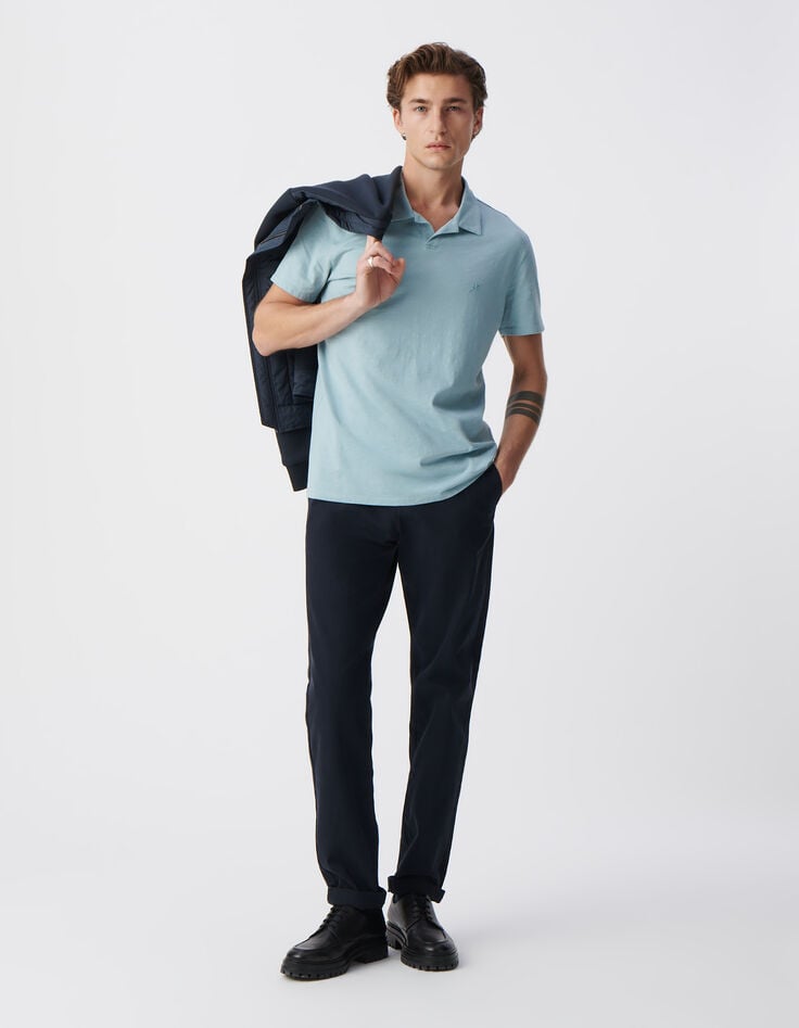 ikks Polo REGULAR horizon coton bio flammé Homme