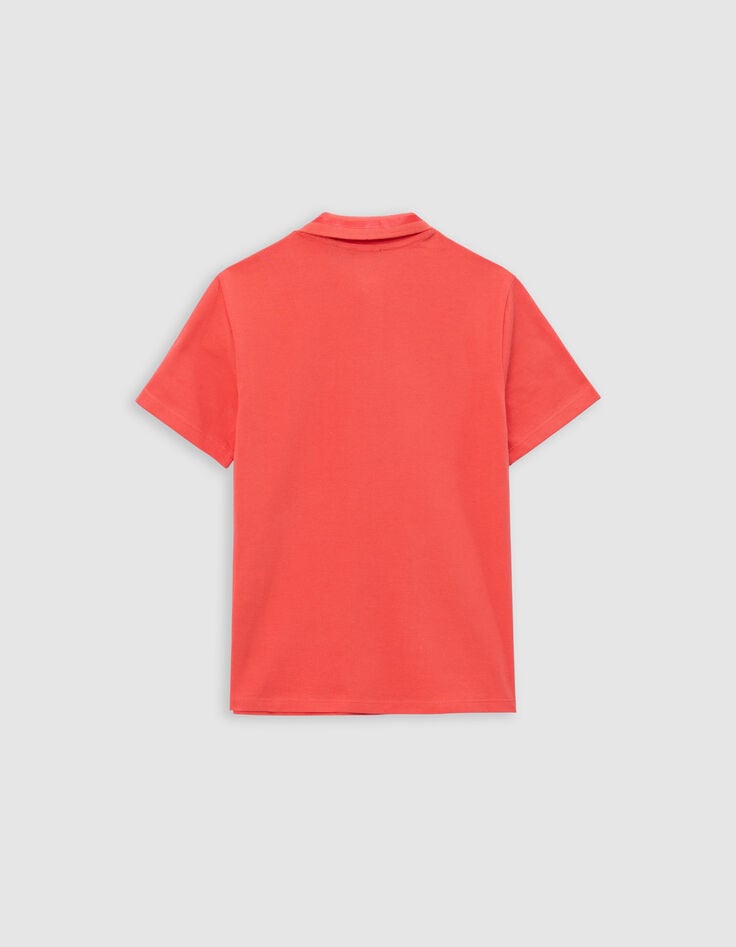 Ikks Polo Rouge Rayure Gomme Sur Col Garçon