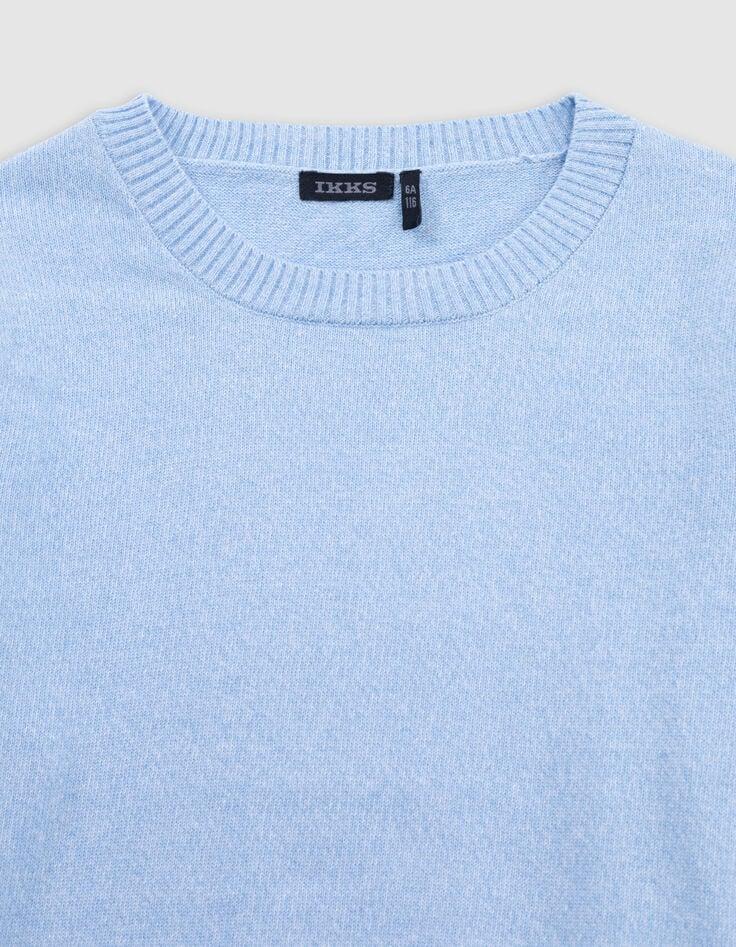 Ikks Pull Bleu Tricot Jacquard Message Dos Garçon