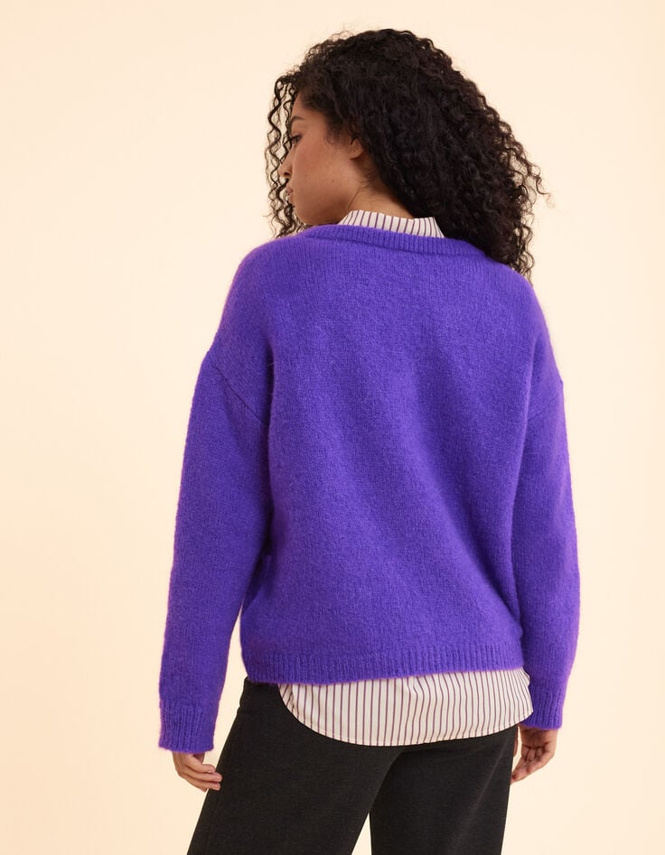 Ikks Pull Dark Purple Tricot Fantaisie I.Code