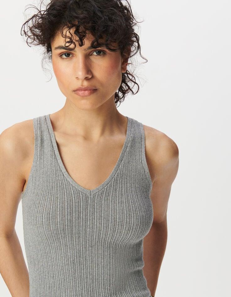 Ikks Pull Débardeur Gris Tricot Fantaisie