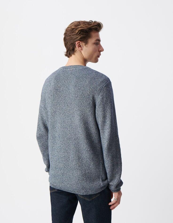 Ikks Pull Encre Tricot Mouliné Col Rond Homme