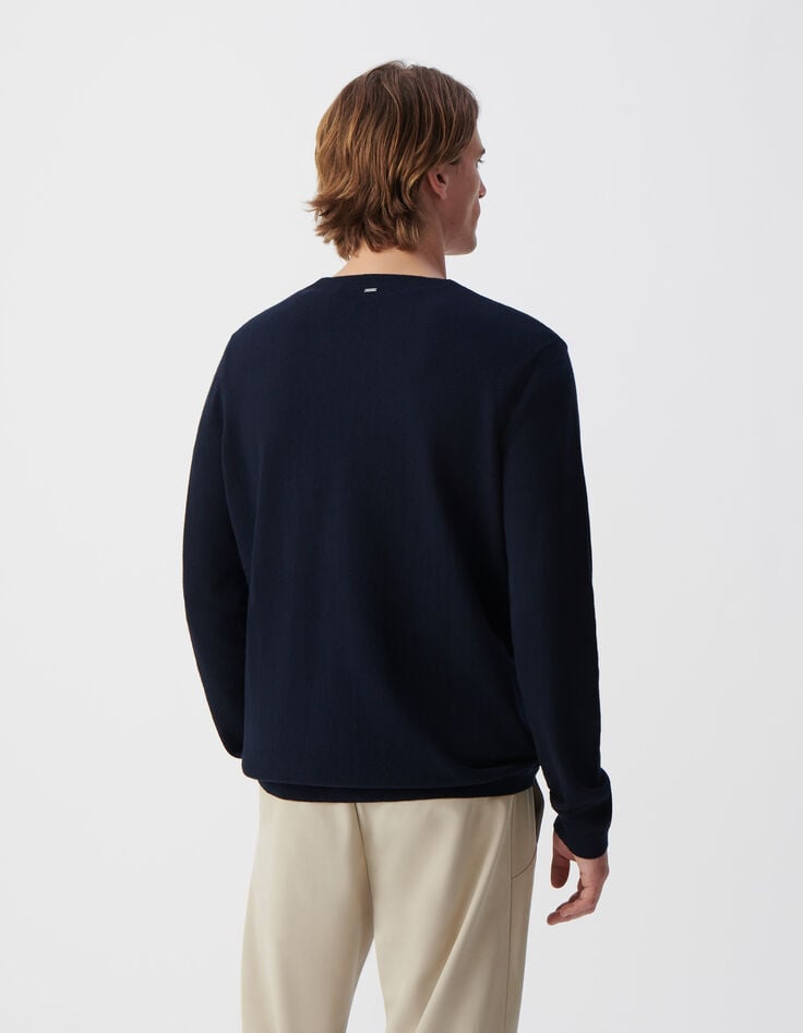 Ikks Pull Marine Tricot Coton Cachemire Homme