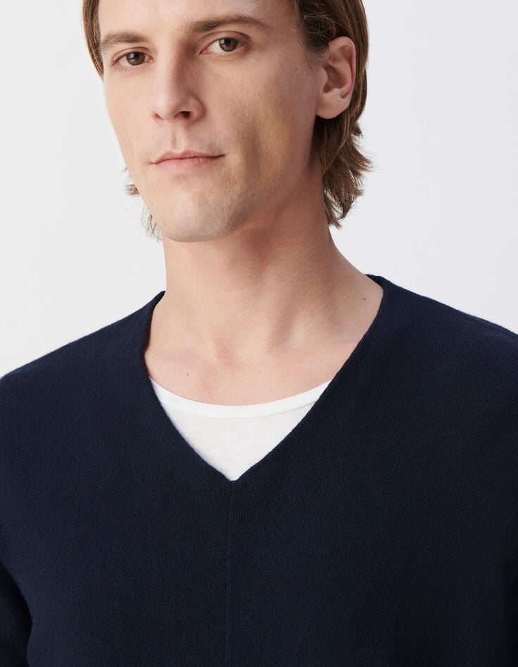Ikks Pull Marine Tricot Coton Cachemire Homme