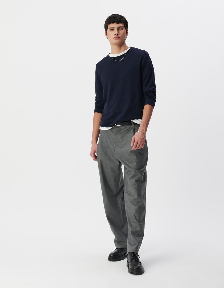 ikks Pull marine tricot fin bords roulottés Homme