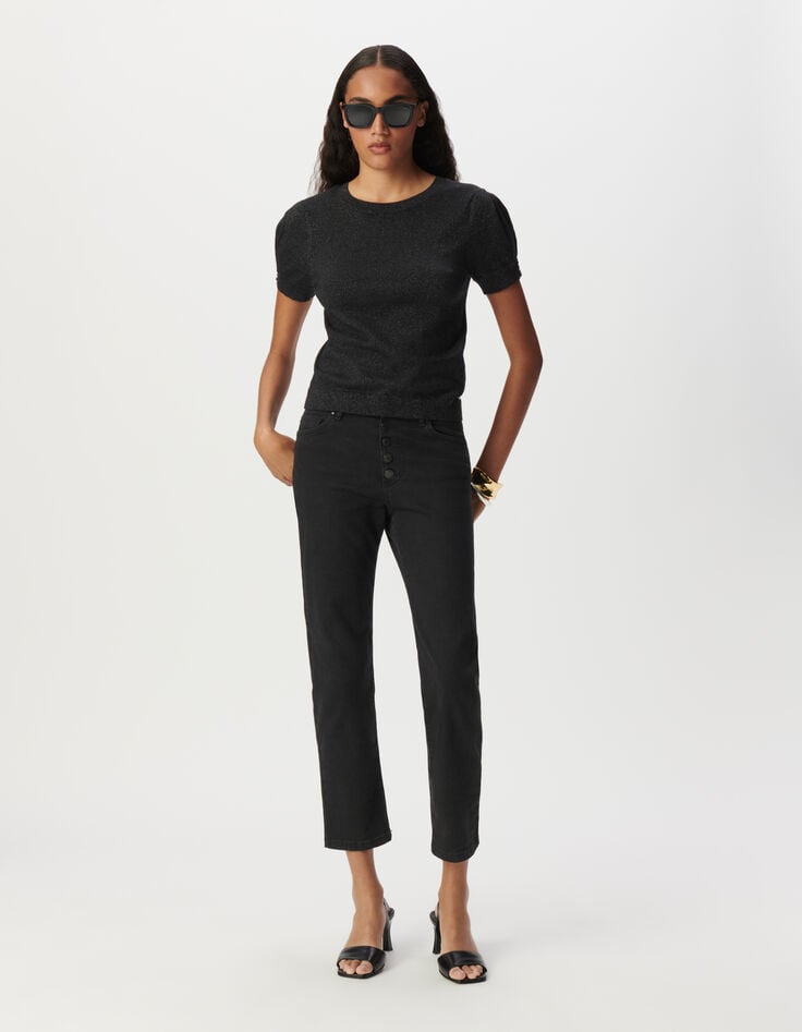 ikks Pull noir tricot fin réversible devant dos