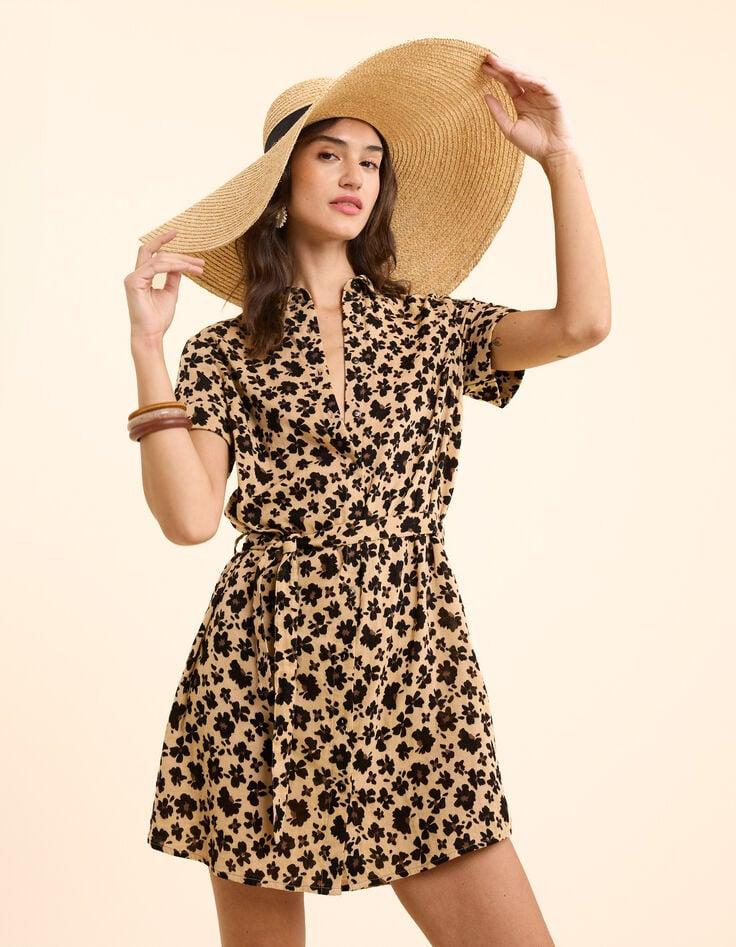 ikks Robe beige imprimé léo floral I.Code