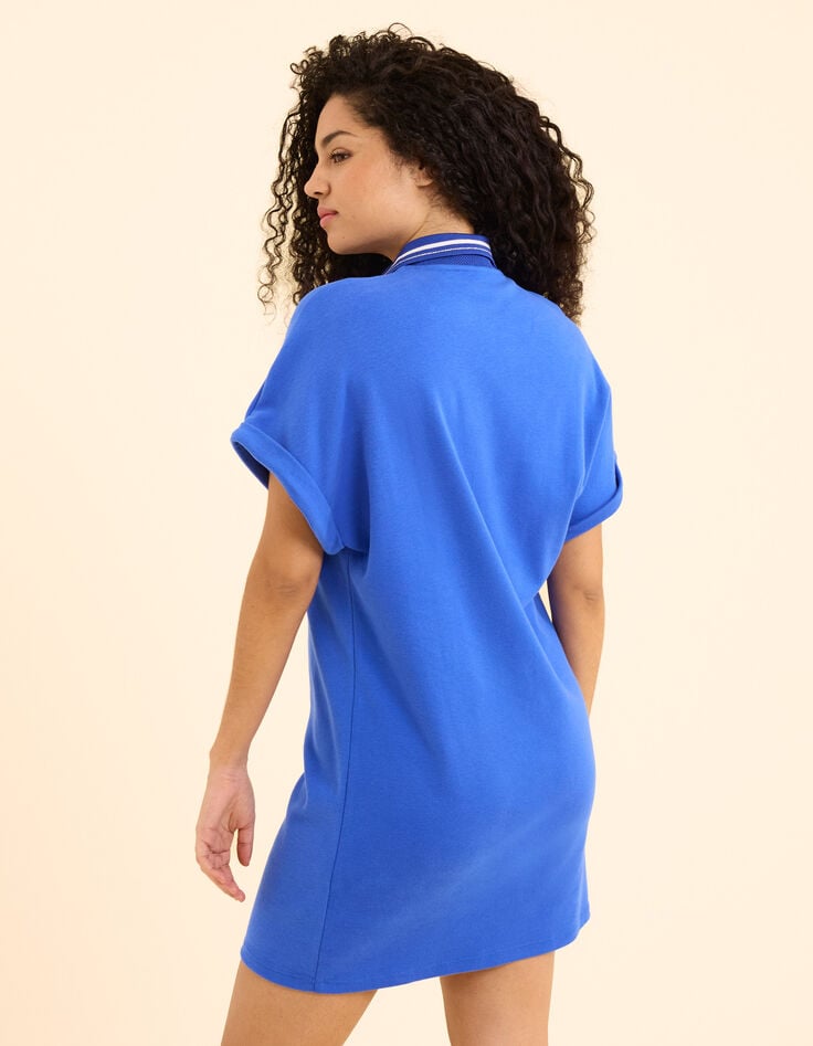 Ikks Robe Bleue à Col Polo Zippé I.Code