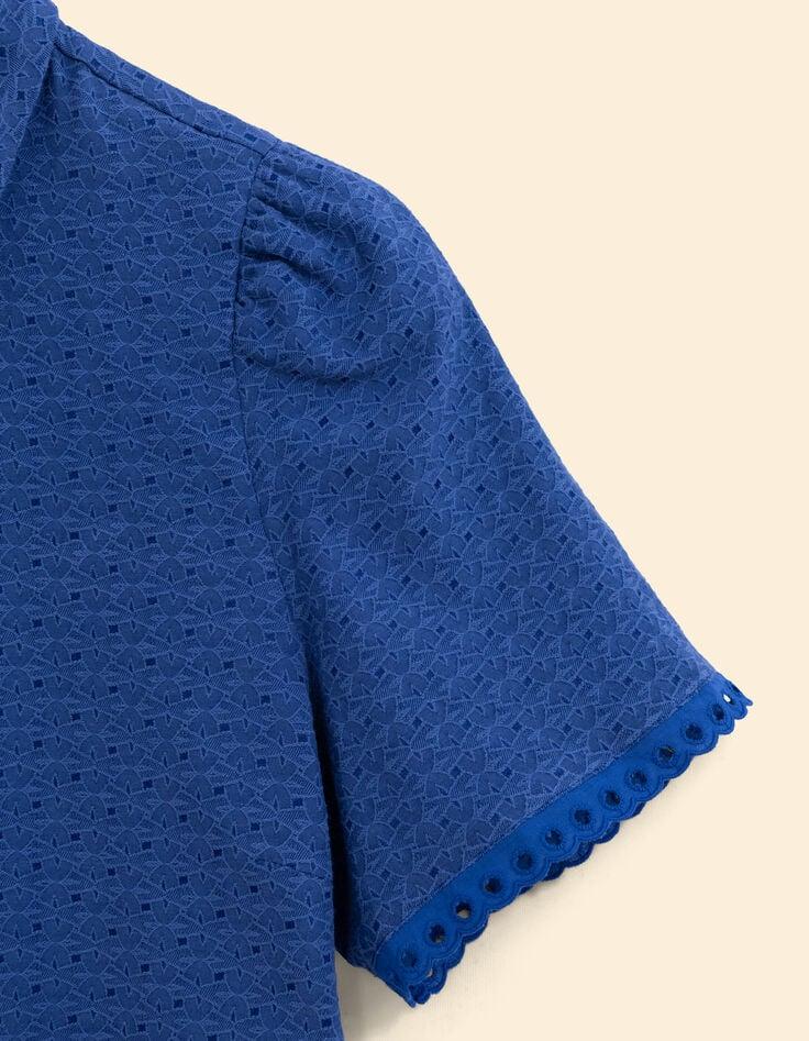 Ikks Robe Chemise Bleue Jacquard Fantaisie I.Code