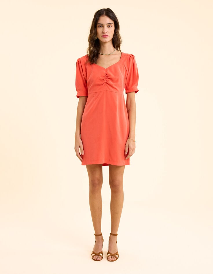 Ikks Robe Courte Rouge Décolleté Cœur I.Code