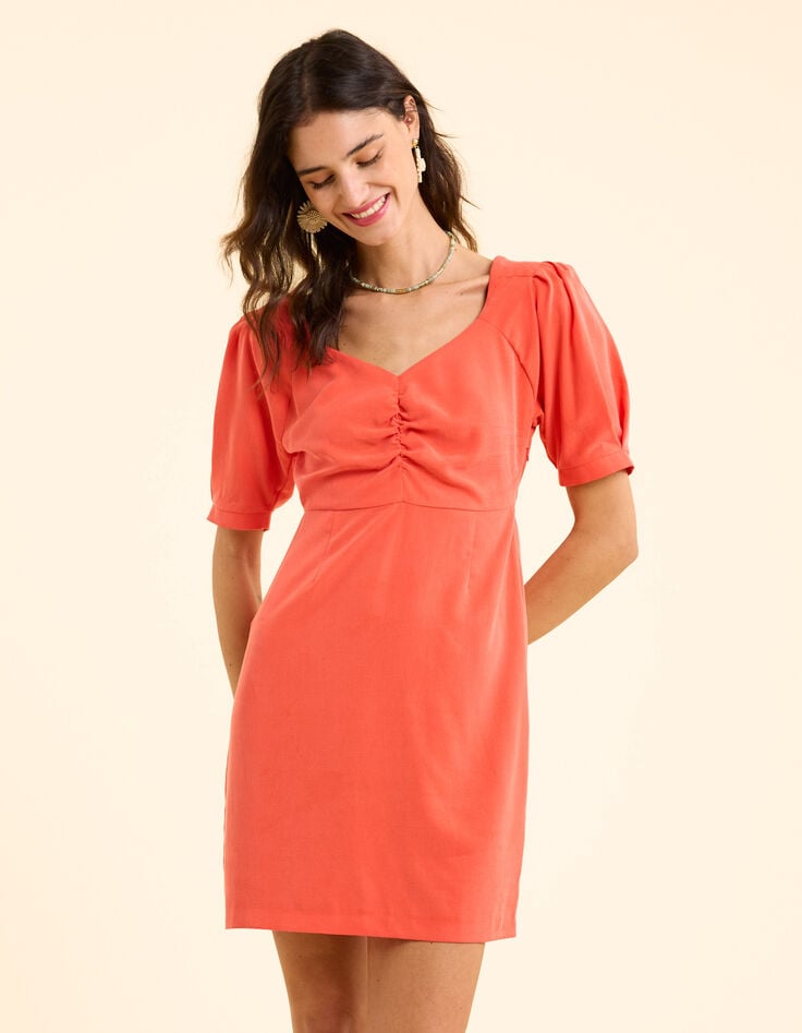 Ikks Robe Courte Rouge Décolleté Cœur I.Code