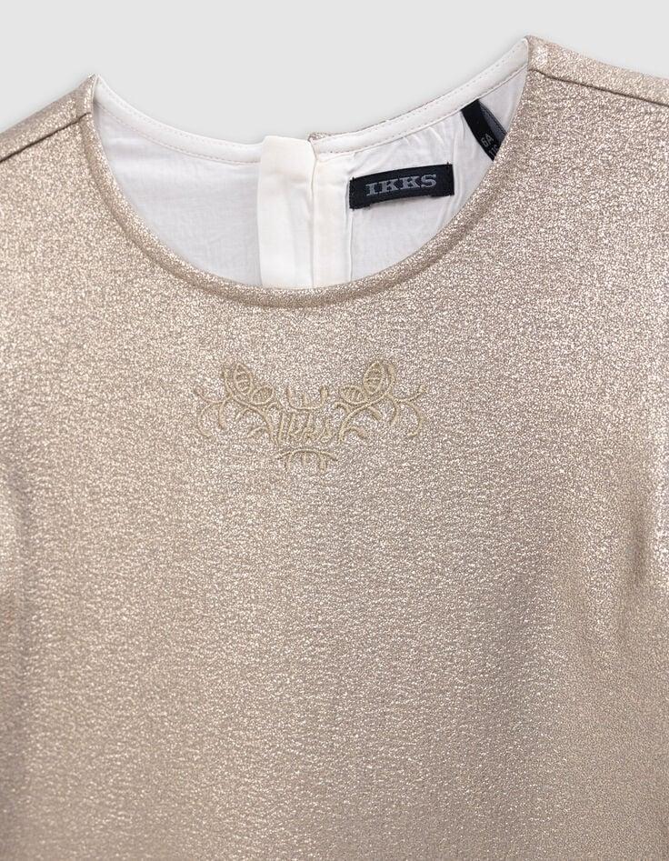 Ikks Robe Dorée Bas Plissé Fille