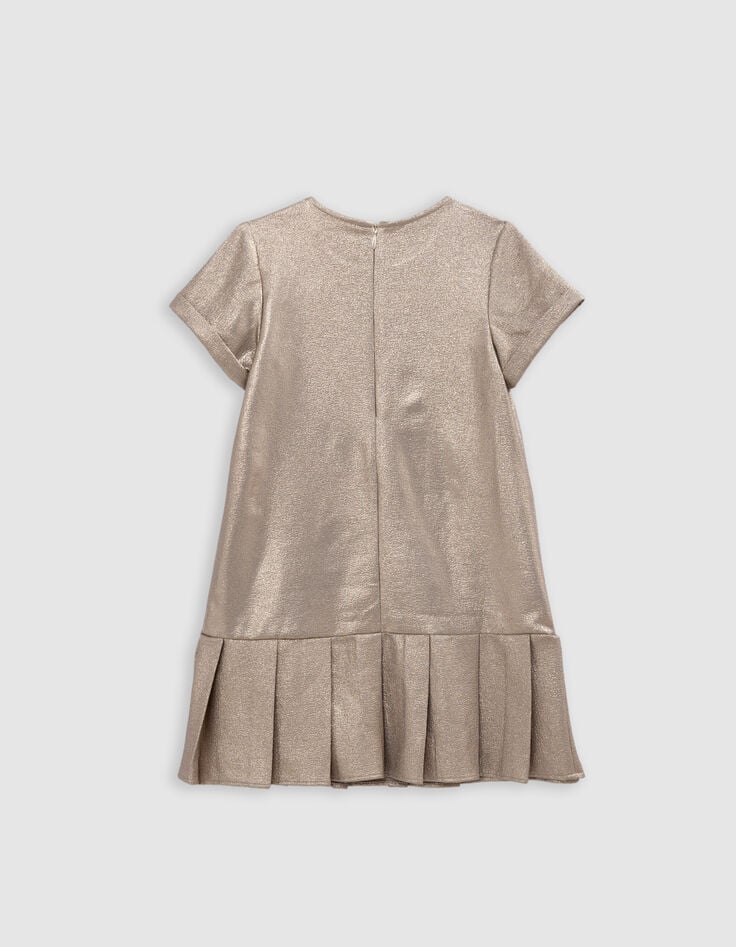 Ikks Robe Dorée Bas Plissé Fille