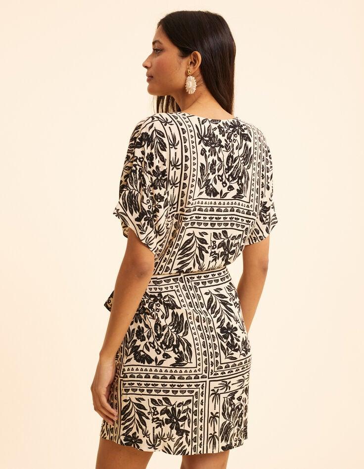 Ikks Robe écrue Imprimé Bandana Végétal I.Code