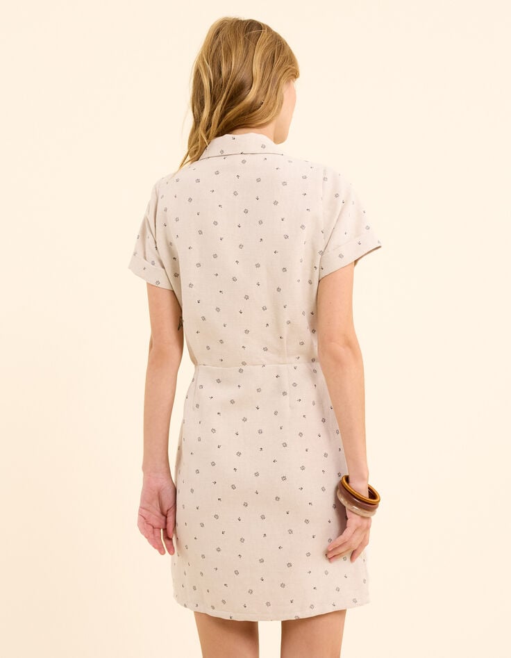 Ikks Robe écrue Imprimé Micro Fleurs I.Code