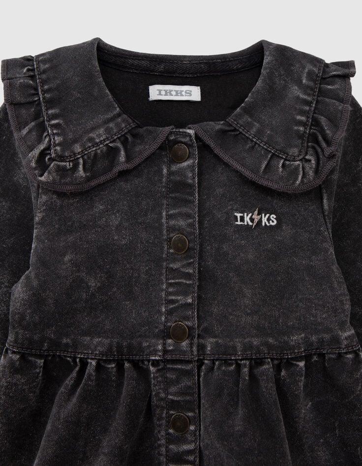 Ikks Robe En Jean Noir Maxi Col Fille