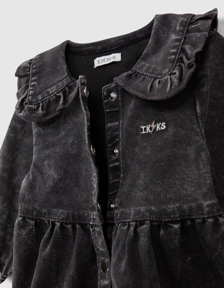 Ikks Robe En Jean Noir Maxi Col Fille