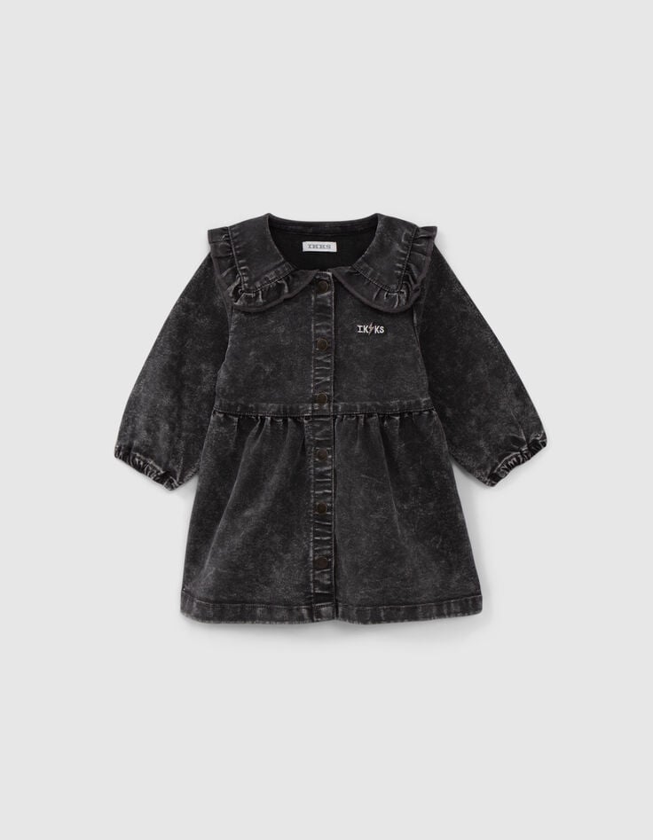 ikks Robe en jean noir maxi col fille