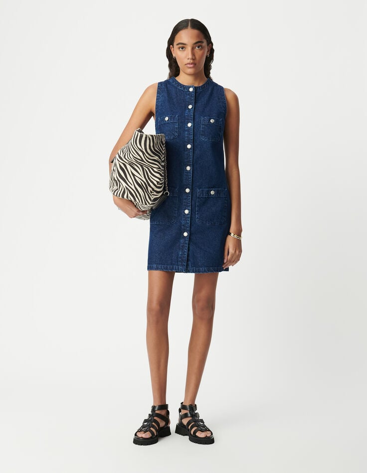 ikks Robe housse en jean bleu waterless poches