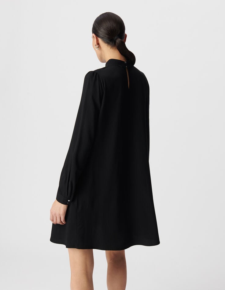 Ikks Robe Housse Noire Col Montant Femme