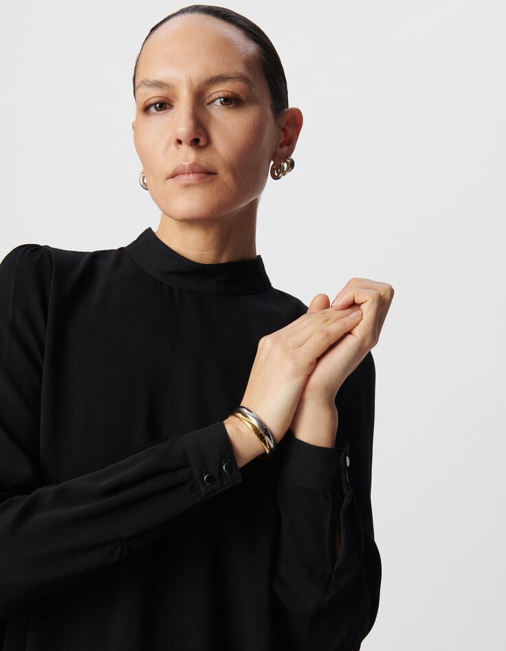 Ikks Robe Housse Noire Col Montant Femme