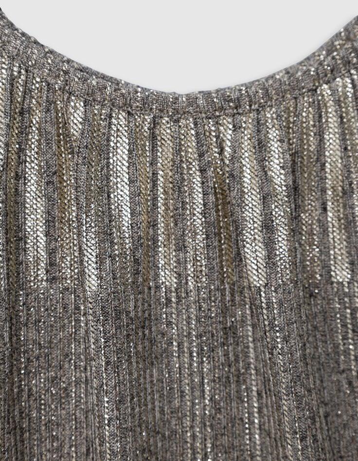 Ikks Robe Longue Dorée à Fines Bretelles Fille