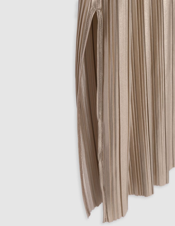 Ikks Robe Longue Dorée Plissée Fille