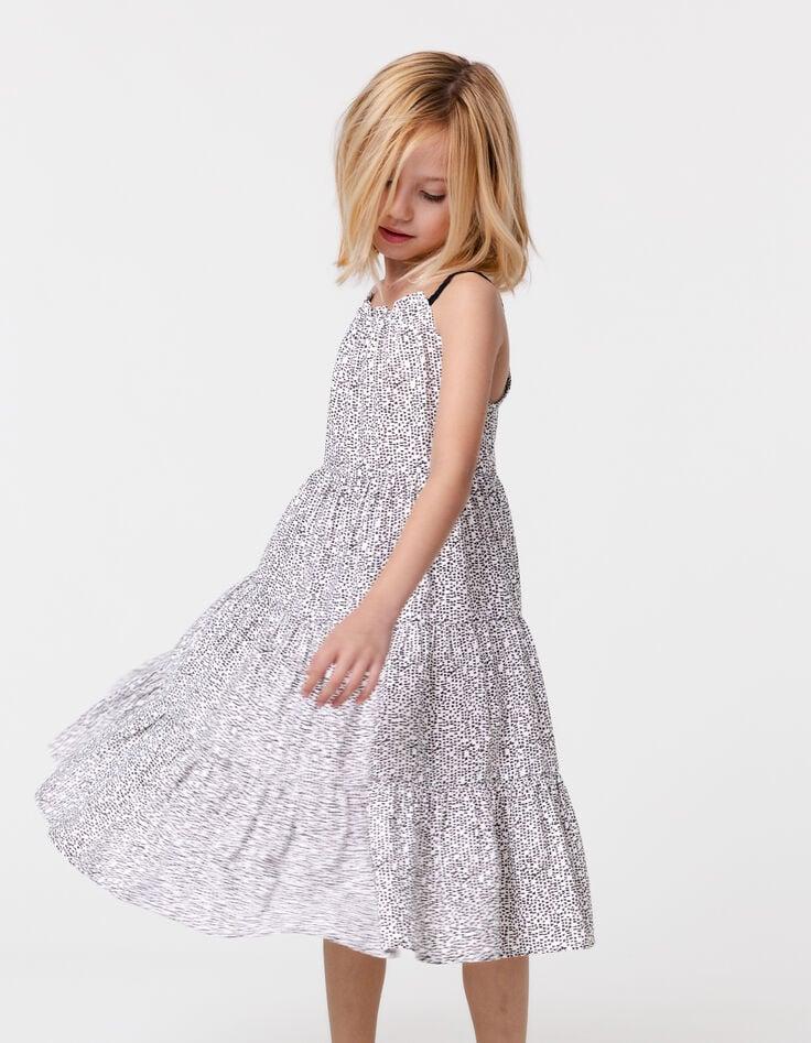 ikks Robe longue noire imprimé graphique fille