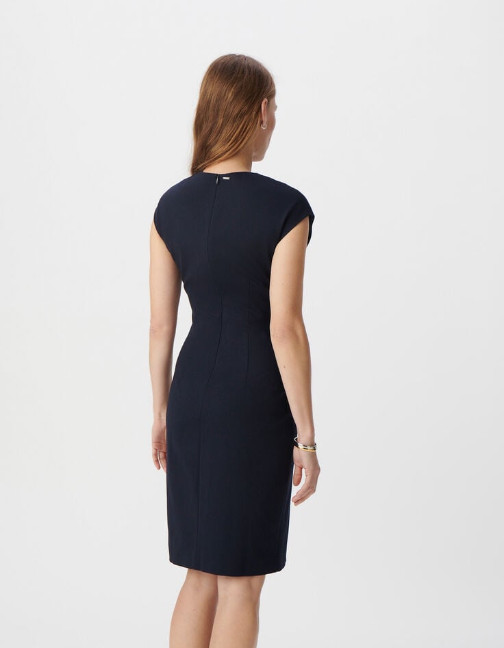 Ikks Robe Marine Fendue Maille Milano Femme