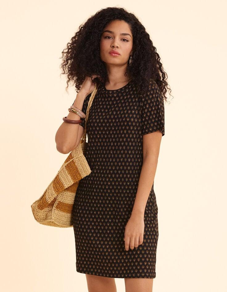 Ikks Robe Noire Imprimé Floral Cœur I.Code